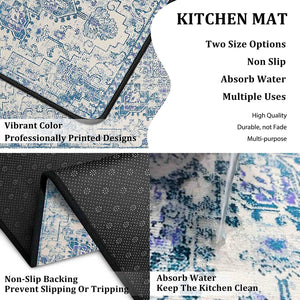 Set of 2 Non-Slip Backing Washable Doormat - 17x47.2 and 17x30 inches.