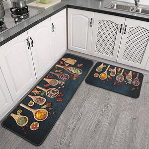 Sets of 2 Large Door Rugs Non Slip Decor Bohemian Mat Retro Fuzzy handwash Pads 47x17 in