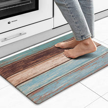 Anti Fatigue Cushioned Farmhouse Non Skid Waterproof Wood Texture Kitchen Mats