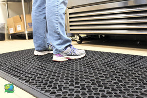 Anti Fatigue Rubber Floor, Restaurant Kitchen Drainage, Durable Non-Slip Bar, Utility Indoor Outdoor Wet Area Mat  - 24" x 36"