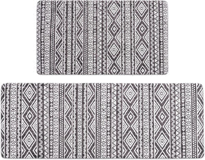 Artnice Anti Fatigue 2 Piece, White Floral Trellis Black Kitchen Rugs, –  Ashley Area Rugs