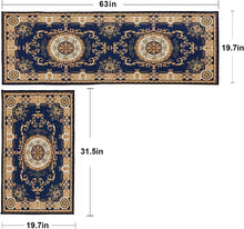 Set of 2 Non-Slip Bohemian Kitchen Runner Rug 63*19.7/31.5*19.7