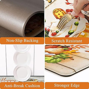 Anti Fatigue Non Slip Waterproof Comfort Standing Mat Christmas Gingerbread Kitchen Mat 2 Pieces,