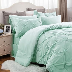 Queen Comforter Set - 7 Pieces, Bed in a Bag with Flat Sheet and Fitted Sheet, Pillowcases & Shams