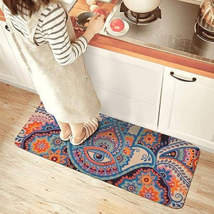 Farting Colorful Mexican Sugar Skull Kitchen Mat Comfort Rugs Non-Slip Kitchen Rug