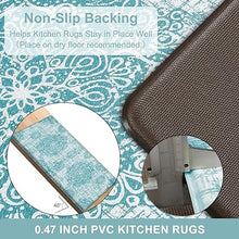 Anti Fatigue Kitchen Mats for Floor 2 Piece, Cushioned Comfort Kitchen Rugs Distressed Kitchen Sink Mats Waterproof Standing Mat for Kitchen, 17.3" x 47"+ 17.3" x 30"