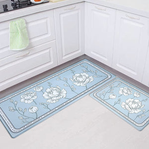 Set of 2- Cushioned Anti Fatigue Kitchen Mat 17"x47"+17"x29",