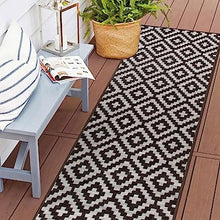 Lipari Contemporary Geometric Non-Shedding Outdoor Rugs - 2' x 7' Gray