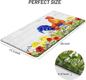 Non Skid Washable Anti Fatigue Mat Waterproof Cushioned Kitchen Matt for Standing 17.3"x29", Farmhouse