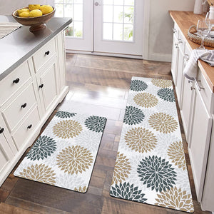 Anti Fatigue Set of 2 Waterproof Non Slip Kitchen Mats 17"x48"+17"x28"