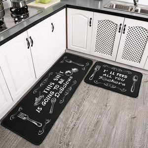 Sets of 2, Decoration Rubber Backing Non-Slip Absorbent, Waterproof Mats - 17x30+17x48inch