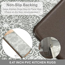 Anti Fatigue Kitchen Mats for Floor 2 Piece, Cushioned Comfort Kitchen Rugs Distressed Kitchen Sink Mats Waterproof Standing Mat for Kitchen, 17.3" x 47"+ 17.3" x 30"