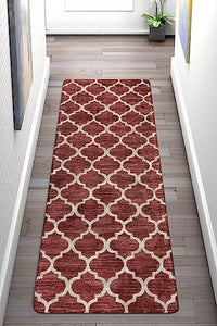 Moroccan Distressed Non-Slip Washable  Throw Area Rug - (2’X 3’, Blue)