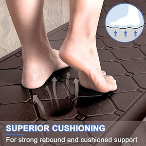 2 PCS Cushioned Anti Fatigue 1/2 Inch Thick Waterproof Non Slip PVC Non Skid Comfort Cushion Kitchen Mats