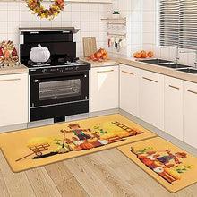 Fall Decor Kitchen Mats Cushioned Anti Fatigue 2 Pieces, 17''x29''+17''x47''