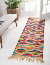 Cotton Trellis Collection Modern Geometric Bright Colors Multi/Beige Area Rug