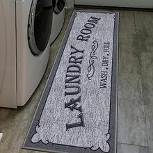 Machine Washable Checkered Border Laundry Room Rug Non-Slip Rubberback 2x3 Laundry Area Rug