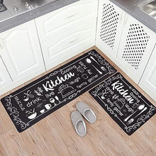 Sets of 2 Cushioned Anti-Fatigue Kitchen Rugs Non Slip Memory Foam Kitchen Mats and Rugs Waterproof Kitchen Floor Comfort Mats, 17'' x 47'' + 17'' x 30'', Brown