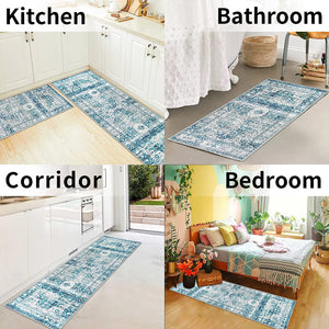 Set of 2 Non-Slip Bohemian Kitchen Runner Rug 63*19.7/31.5*19.7