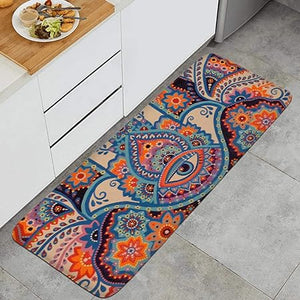 Farting Colorful Mexican Sugar Skull Kitchen Mat Comfort Rugs Non-Slip Kitchen Rug