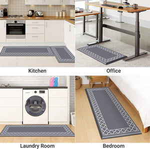 [2 PCS] Cushioned Anti-Fatigue Kitchen Rug Non Slip Kitchen Mats and Rugs