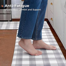 Anti Fatigue Waterproof & Non-Skid Cushioned Washable  Modern Farmhouse Plaid 2 Piece Set, 17“*30”+17“*47”