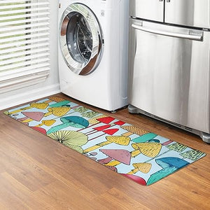 Non-Slip Cushioned Anti-Fatigue Washable Mushroom Decor Kitchen Rugs