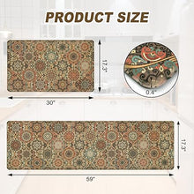 Sets 2 Piece,Cushioned Anti-Fatigue Anti Skid Crimson Tile Waterproof Kitchen Rug, 17.3"x30"+17.3"x59"