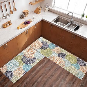 Sets of 2 Large Door Rugs Non Slip Decor Bohemian Mat Retro Fuzzy handwash Pads 47x17 in