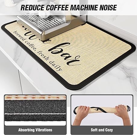 Absorbent Rubber Backed Quick Drying Mat Fit Under Coffee Maker Espres –  Modern Rugs and Decor