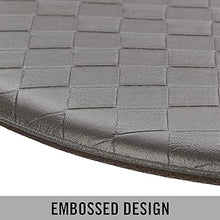 Anti Fatigue Kitchen Mat (17.5" x 32", Dark Grey Wedge) Half Circle Basketweave Design, Non-Slip Cushioned Comfort Chef Mat, Standing Desk Mat/Rug for Relief & Support