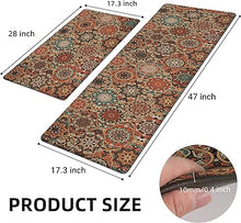 Retro Farmhouse Kitchen Mats for Sink,Cushioned Anti-Fatigue Comfort Kitchen Waterproof Non-Skid,Laundry Area Rugs Runner 17.3"x28"+17.3"x47"