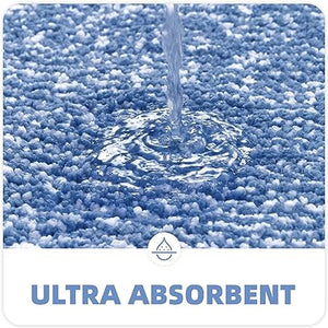 Ultra Soft and Water Absorbent Bath Rug, Bath Carpet, Machine Wash/Dry, for Tub, Shower, and Bath Room(20"x29",Blue and White)