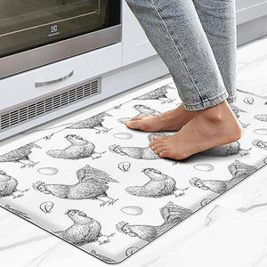 Non Skid Washable Anti Fatigue Mat Waterproof Cushioned Kitchen Matt for Standing 17.3"x29", Farmhouse