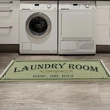 Machine Washable Checkered Border Laundry Room Rug Non-Slip Rubberback 2x3 Laundry Area Rug