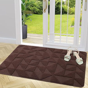 Indoor, Non-Slip, Absorbent, Dirt Resist, Entrance Washable Mat, Low-Profile Inside Entry Doormat, (32x20 inches, Black)