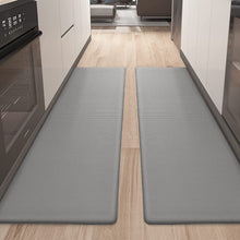 Kitchen Rugs,  Set 2 Piece Kitchen Runner Rug Kitchen Floor Mat, Cushioned Anti Fatigue Kitchen Mat Non Skid Waterproof Comfort Standing Rug, 17"x29"+17"x59", Grey