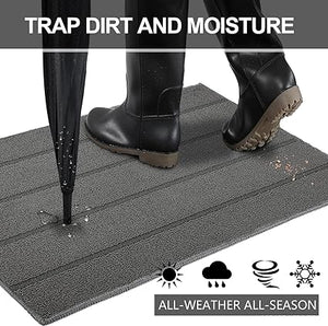 Machine Washable Non-Slip Rubber Backing Entrance Rug, Low Profile Absorbent Dirt Trapper Doormat