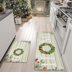 Farmhouse Anti Fatigue Kitchen Mats for Floor 2 Piece Set Cushioned Kitchen Rugs