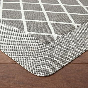 Miles Modern Diamond Anti-Fatigue Air-Infused Kitchen Mat, Beige, 19.6"x32"