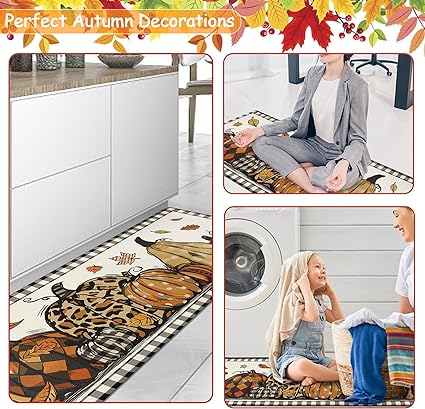 Farmhouse Kitchen Rugs and Mats 2 Piece Non Skid Fall Car Kitchen