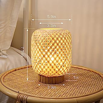 Boho Lamp Battery Operated, Table Lamp with LED Bulb - Grid – Modern Rugs  and Decor