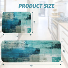 Blue Kitchen Mat Blue and Gray Abstract Art Kitchen Rugs and Mats Non –  Modern Rugs and Decor