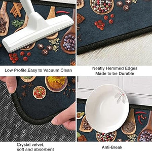 Sets of 2 Large Door Rugs Non Slip Decor Bohemian Mat Retro Fuzzy handwash Pads 47x17 in