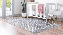 Geometric Kasbah Trellis Collection Rug – 2' X 10' Runner Beige Low Pile Rug