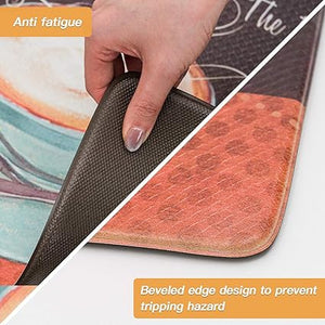 Anti Fatigue Kitchen Mats Non Skid Waterproof Kitchen Rugs, (17"x30"+17"x47")