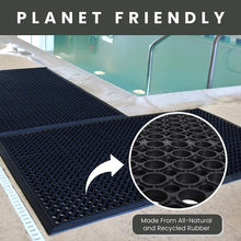 Anti Fatigue Rubber Floor, Restaurant Kitchen Drainage, Durable Non-Slip Bar, Utility Indoor Outdoor Wet Area Mat  - 24" x 36"