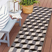 Budelli Contemporary Geometric Non-Shedding Outdoor Rugs - 2' x 7'