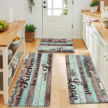 2 Piece Anti Fatigue Farmhouse Kitchen Mat Set - 17'' x 47'' + 17'' x 30''