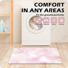 Sets 2 Gold Marble Abstract Cushioned Anti-Fatigue Non-Slip Memory Foam Comfort Standing Mat,  17.3''x 28''+17.3'' x 47''